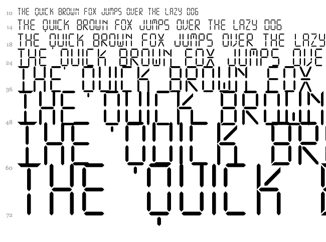 Display Free TFB font waterfall